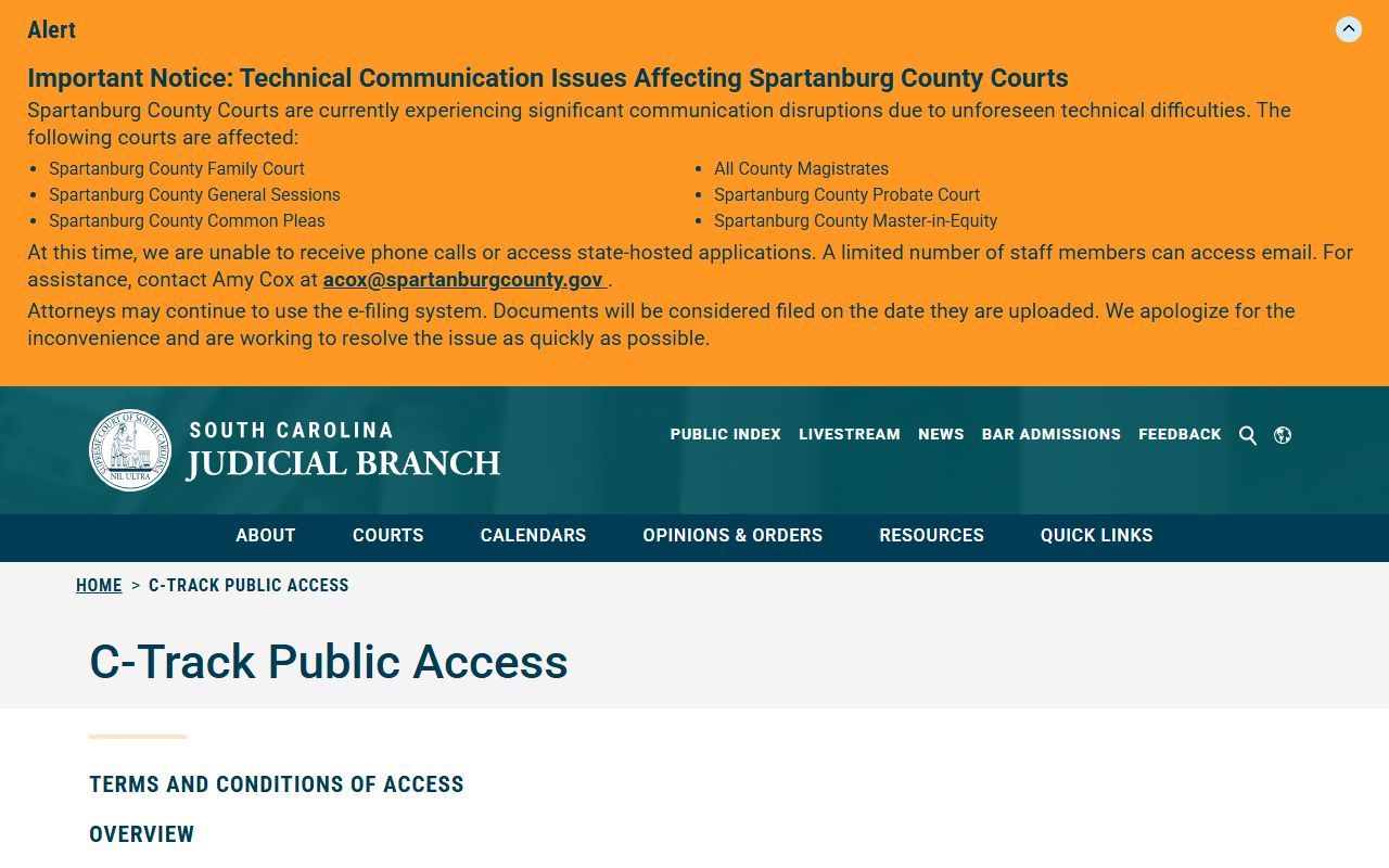 Anderson County court records appellate C-Track public access