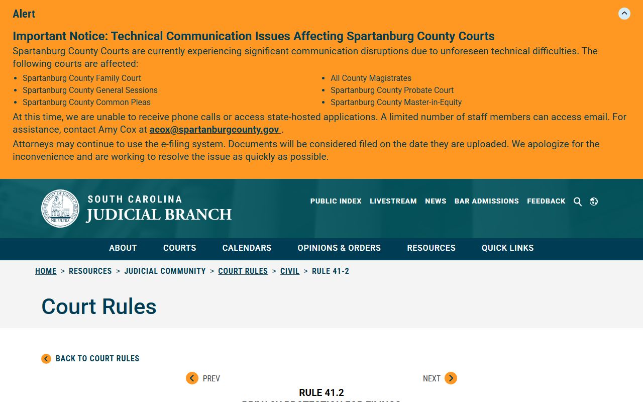 Anderson County court records Rule 41.2 redaction requirements