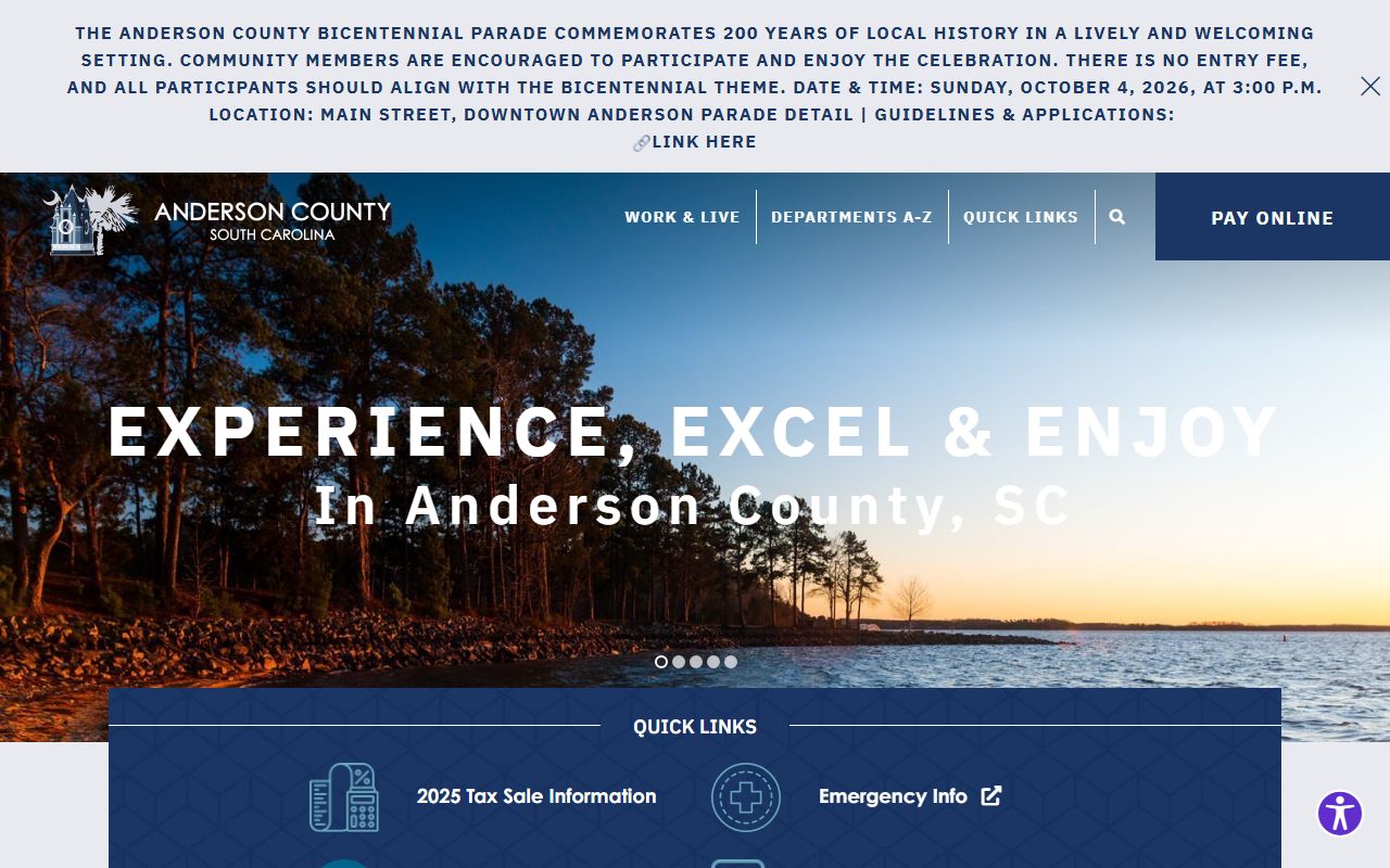 Anderson County court records county homepage access links