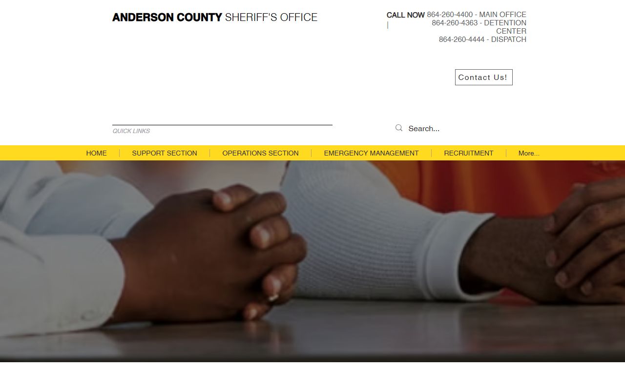 Anderson County inmate records Sheriff's Office visitor information